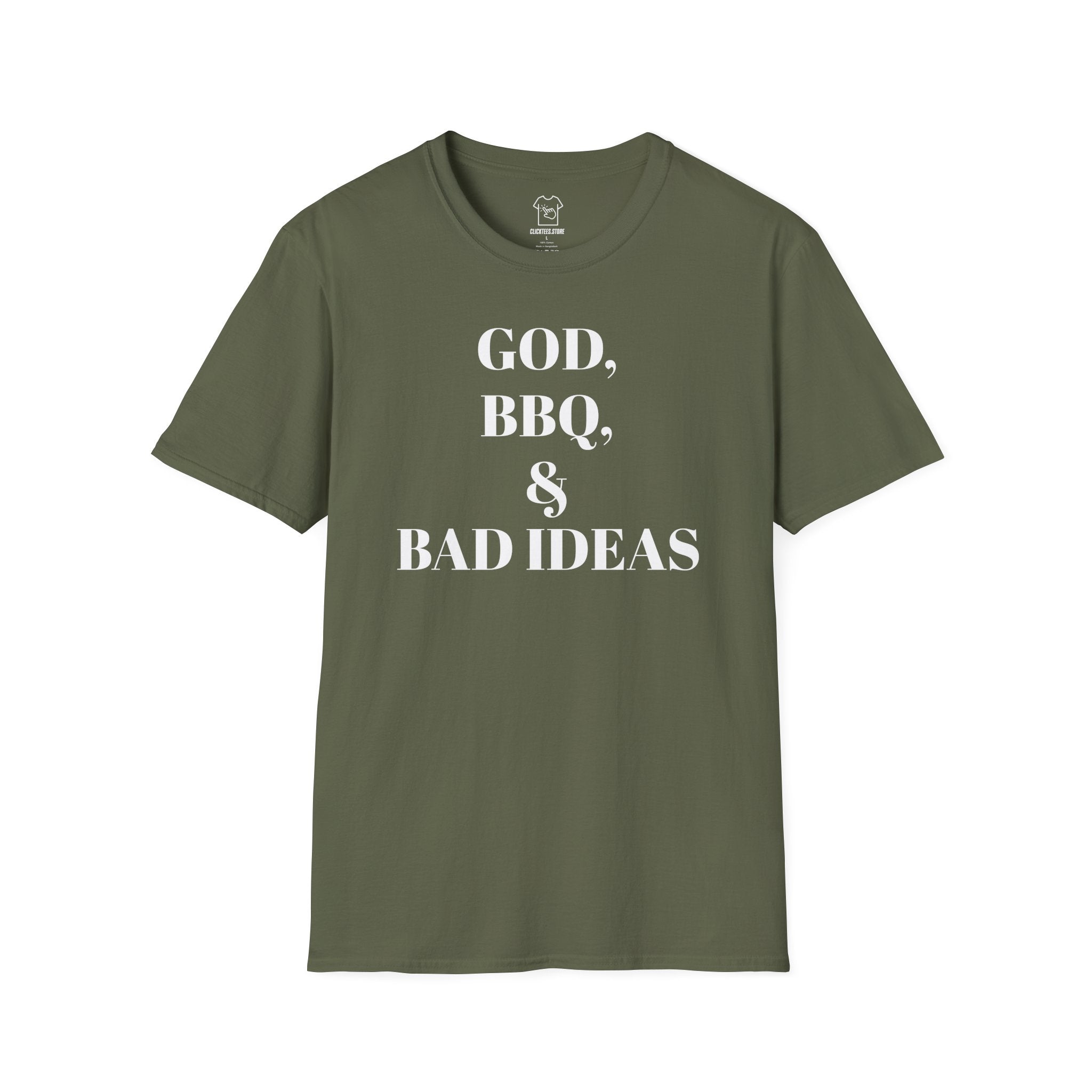 God, BBQ & Bad Ideas T-SHIRT